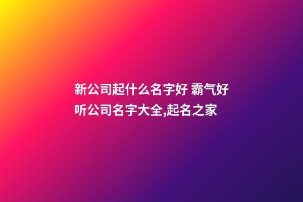 新公司起什么名字好 霸气好听公司名字大全,起名之家-第1张-公司起名-玄机派